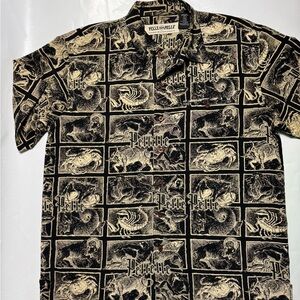 Pelle Pelle Marc Buchanan Shirt Mens Large  All Over Print Graphic